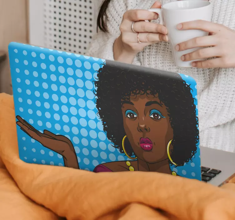 Autocolant pentru laptop portret de femeie elegantă - TenStickers