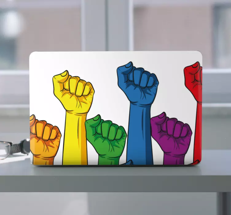 Autocolant pentru laptop pumni colorați ridicati - TenStickers