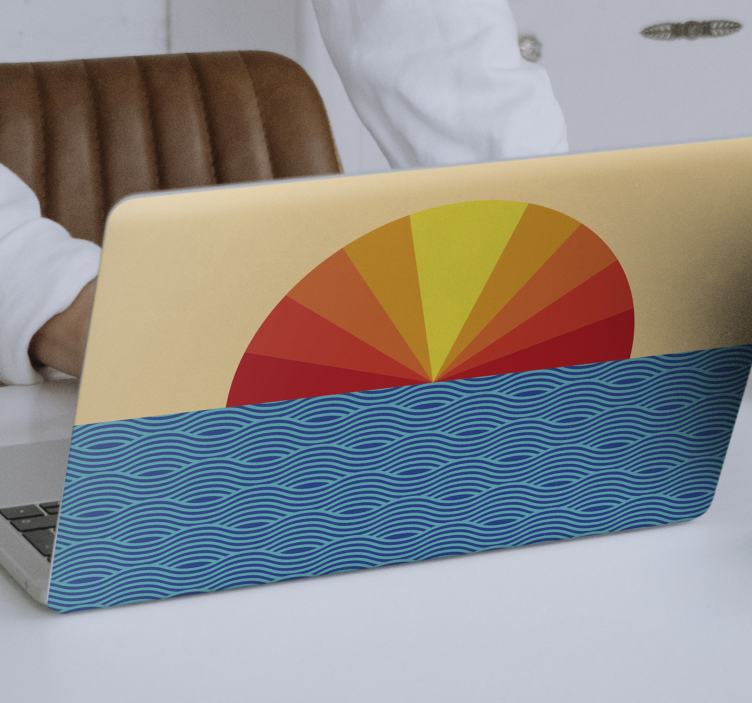 Autocolant pentru laptop scenă colorată a apusului de soare - TenStickers