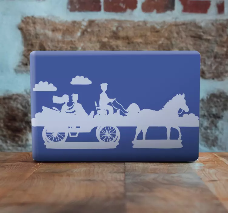 Autocolant pentru laptop scenă de plimbare cu trăsura - TenStickers