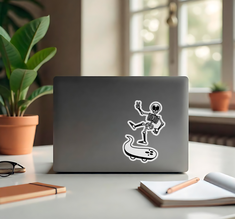 Autocolant pentru laptop schelet de patinator - TenStickers