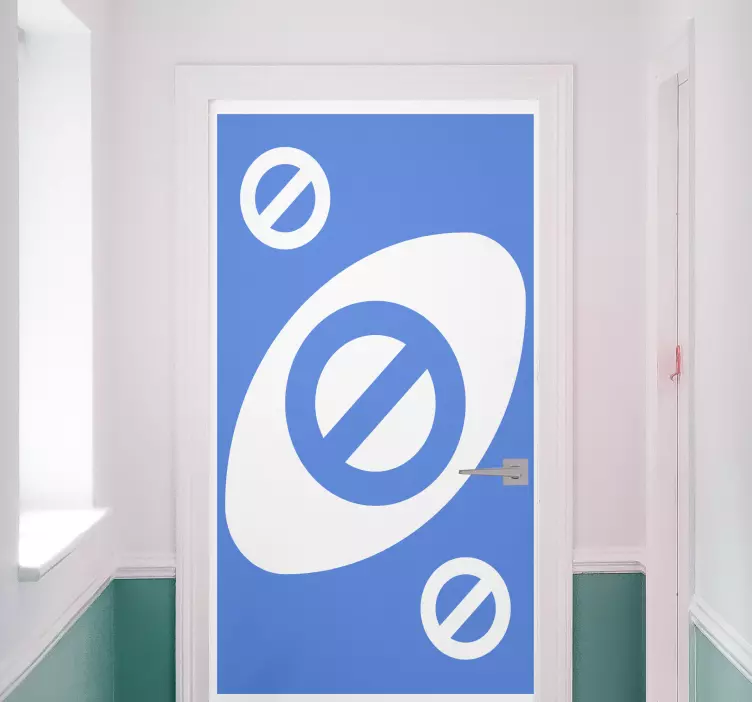 Autocolant pentru usa design circular clar - TenStickers