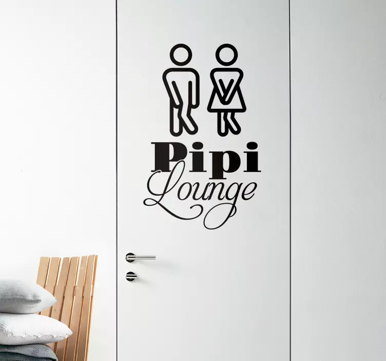 Autocolant ușă de baie din pipi lounge - TenStickers