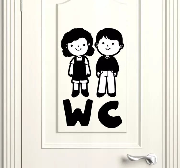 Autocolant pentru ușă wc pentru copii - TenStickers