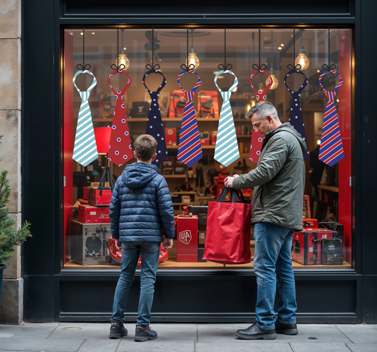 Autocolant pentru vitrine agăţat cravate - TenStickers