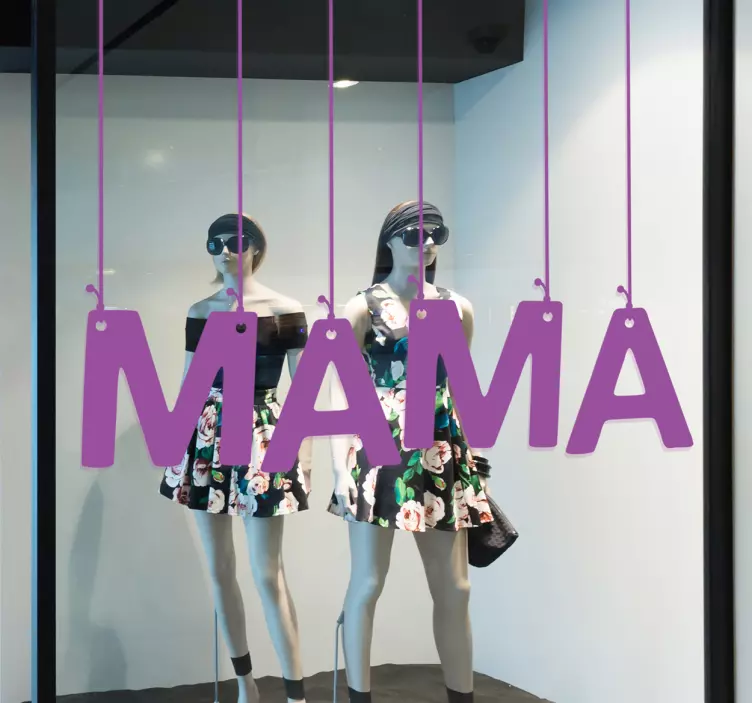 Autocolant pentru vitrine agățat scrisori mama - TenStickers