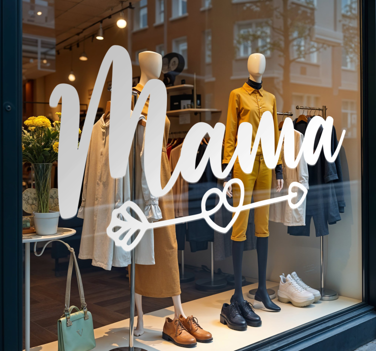 Autocolant pentru vitrine mama dragoste - TenStickers