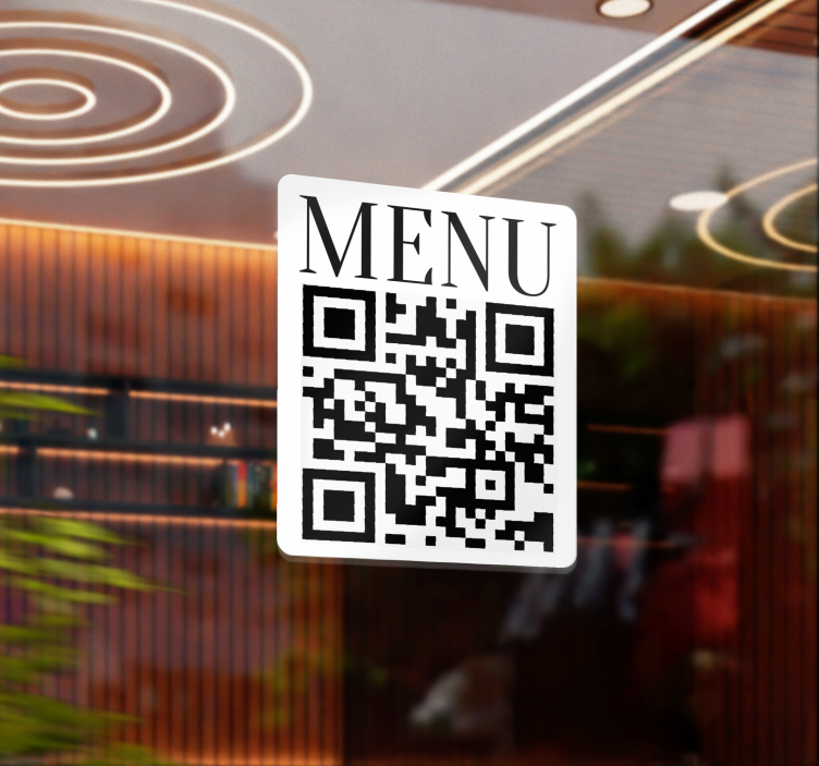 Autocolant pentru vitrine meniu personalizat cu cod qr - TenStickers