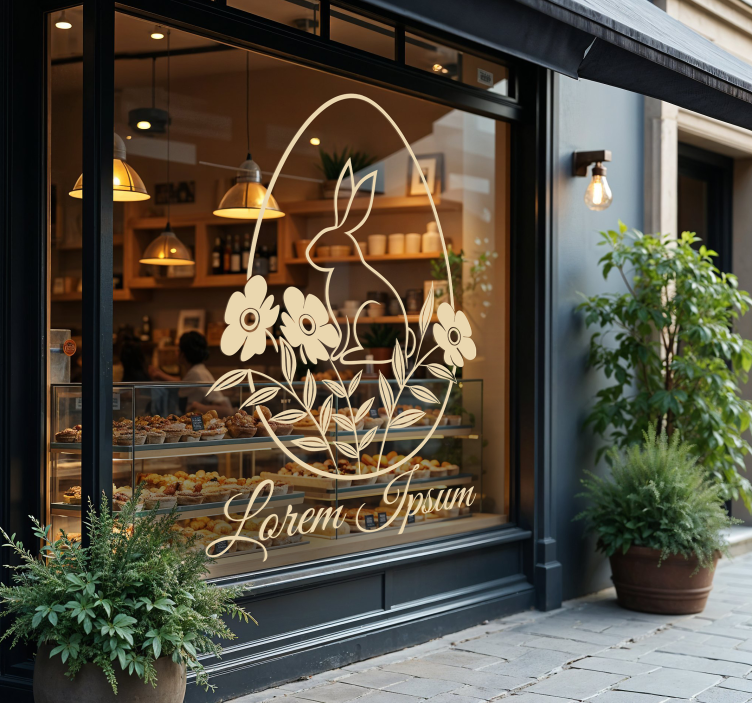 Autocolant pentru vitrine text personalizat pentru ziua de paște - TenStickers