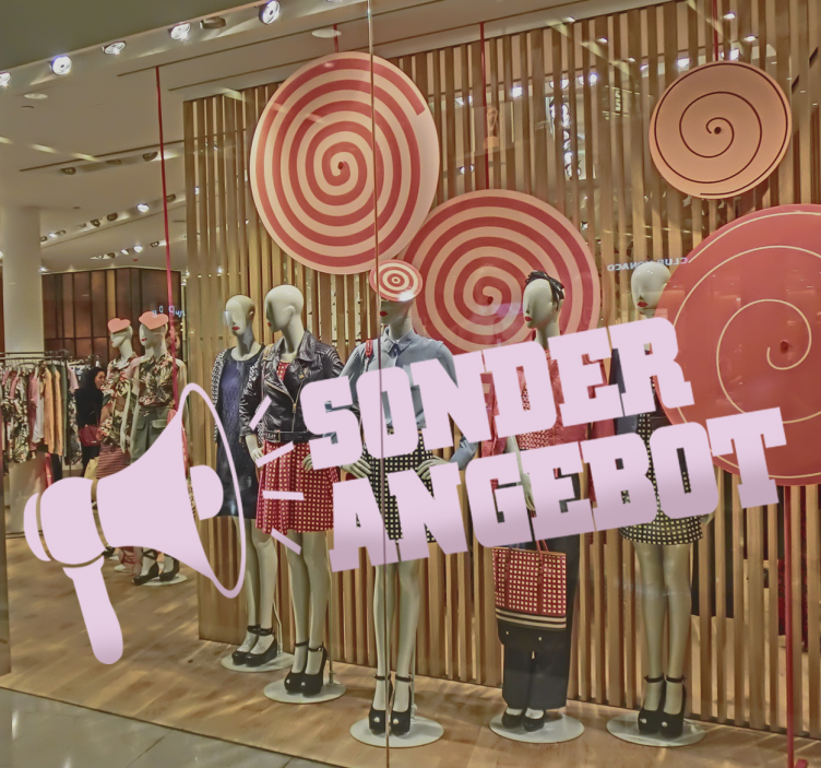 Autocolant pentru vitrine vinil de vânzare cu megafon - TenStickers