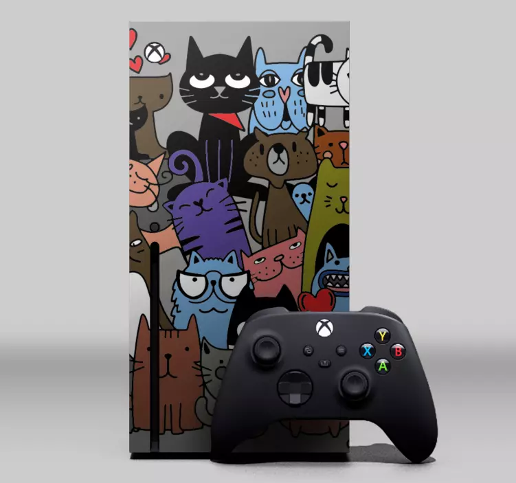 Autocolant pentru XBOX colecție de pisici colorate - TenStickers