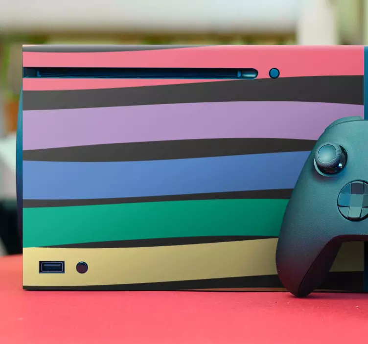 Autocolant pentru XBOX copertă colorată cu dungi - TenStickers