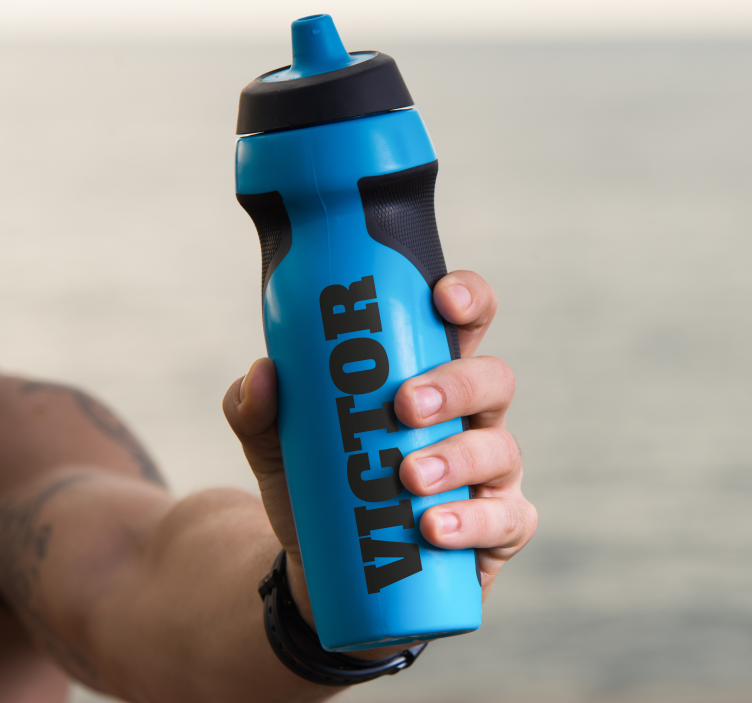 Autocolant personalizabil bidon cu nume - TenStickers