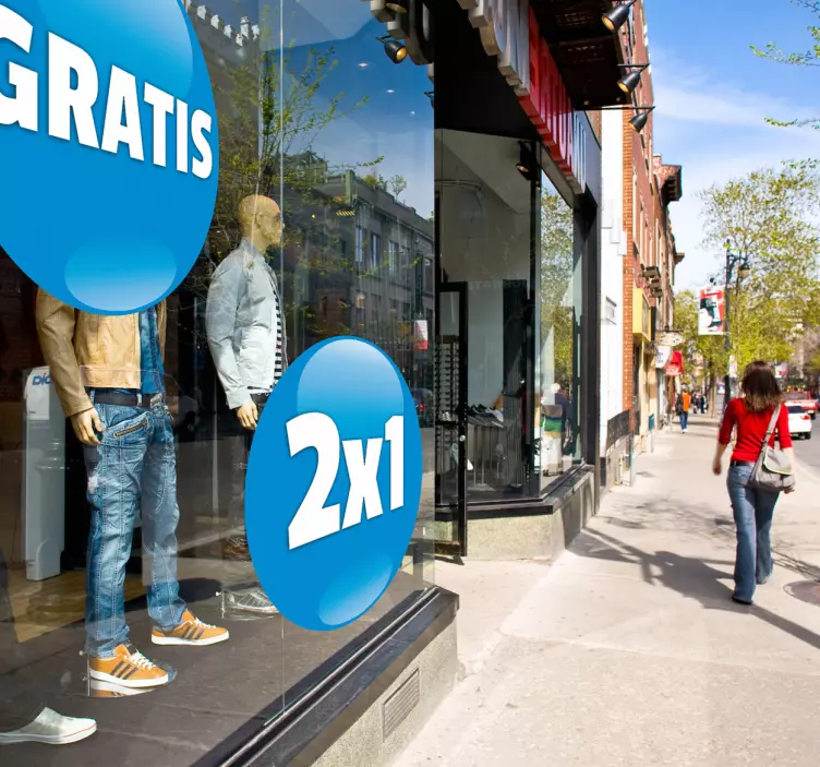 Autocolant personalizat de fereastră circulară albastră - TenStickers