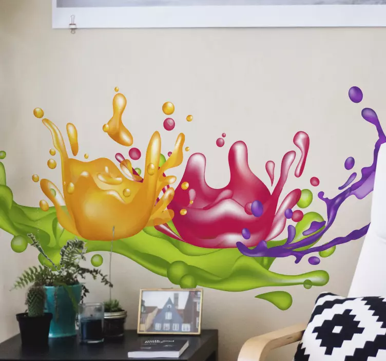 Autocolant de perete abstract splash - TenStickers
