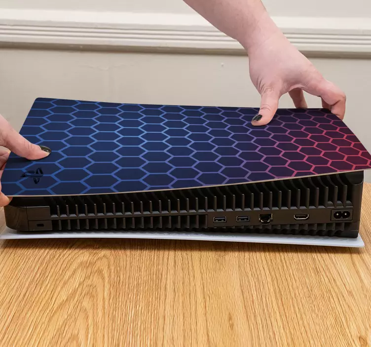 Autocolant ps5 roșu și albastru tehnologic închis - TenStickers