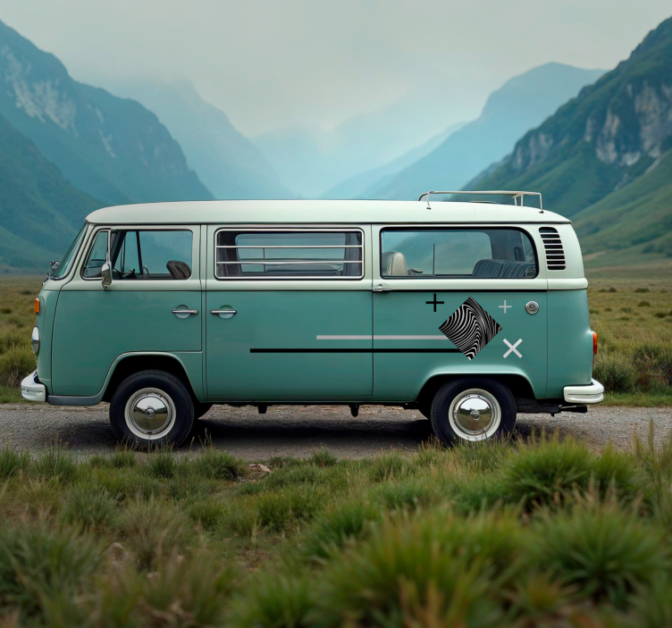 Autocolant rulotă dungi gri - TenStickers