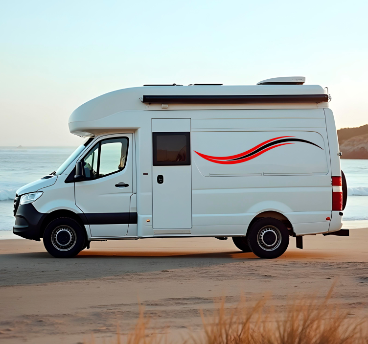 Autocolant rulotă dungi ondulate - TenStickers