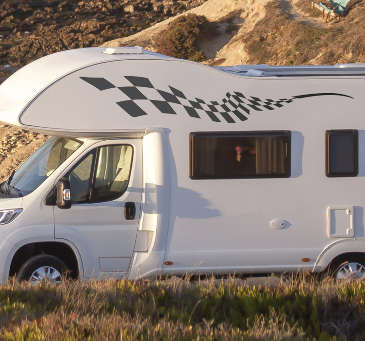 Autocolant rulotă lateral blocuri de curse - TenStickers