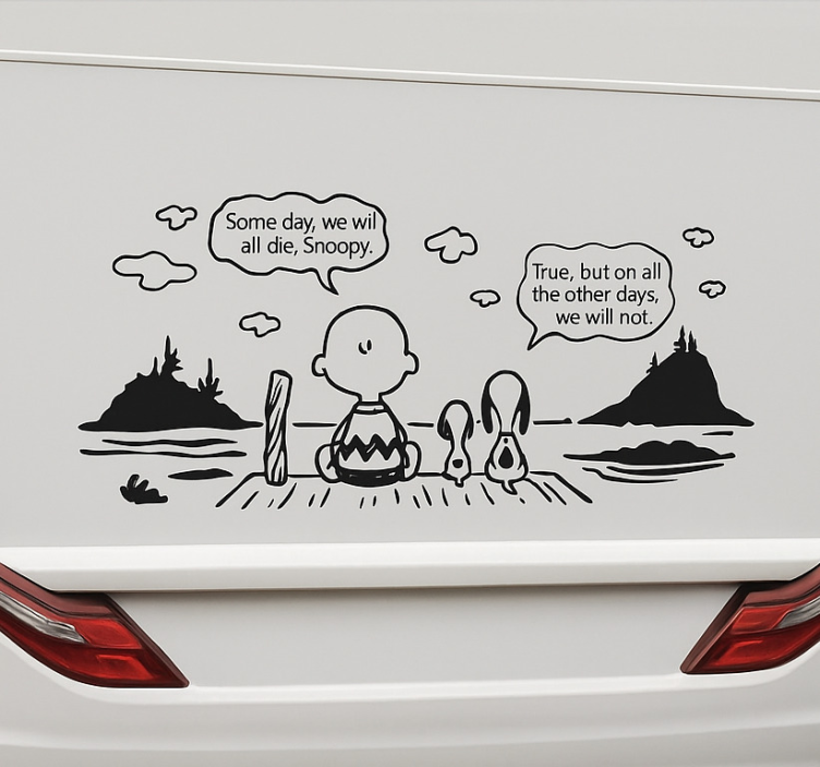 Autocolant rulotă snoopy și charlie lake - TenStickers
