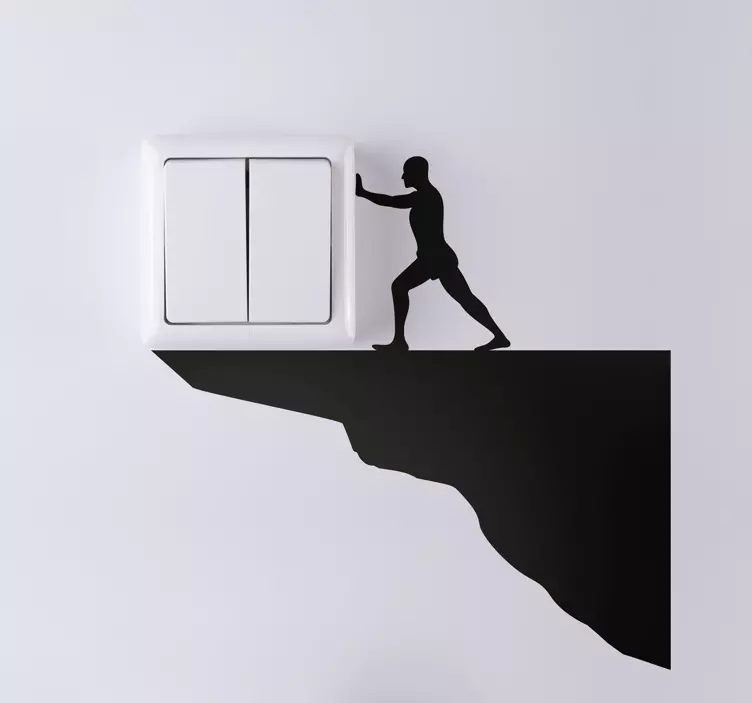 împingând bărbat silueta decal - TenStickers