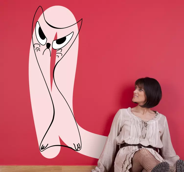 Autocolant siluetă de pisică capricioasă - TenStickers