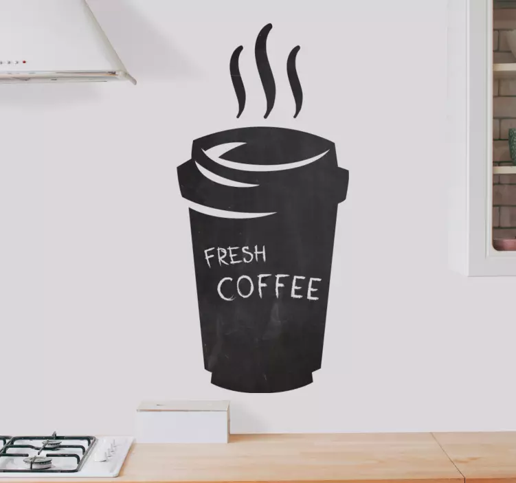 Autocolant tablouri carton ilustrație cu o ceașcă de cafea - TenStickers