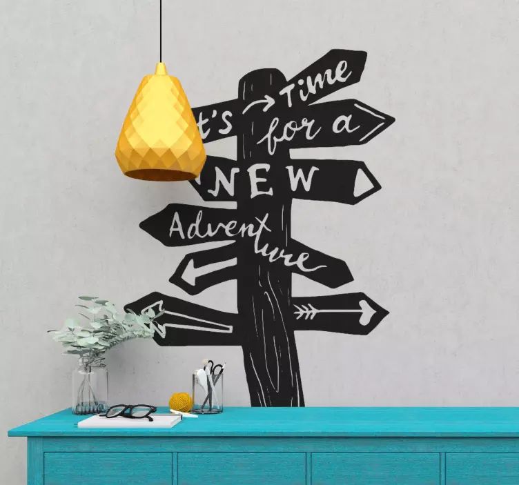 Autocolant text semn de aventură nouă - TenStickers