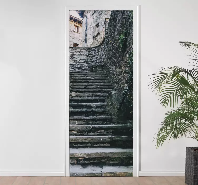 Autocolant ușa scării de piatră - TenStickers