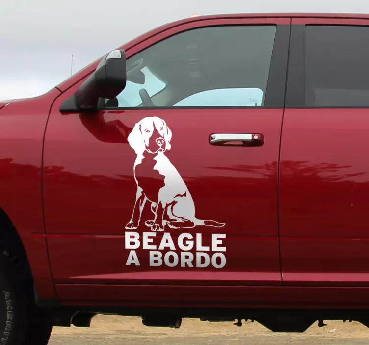 Autocolant vinilo decorativo beagle a bordo - TenStickers