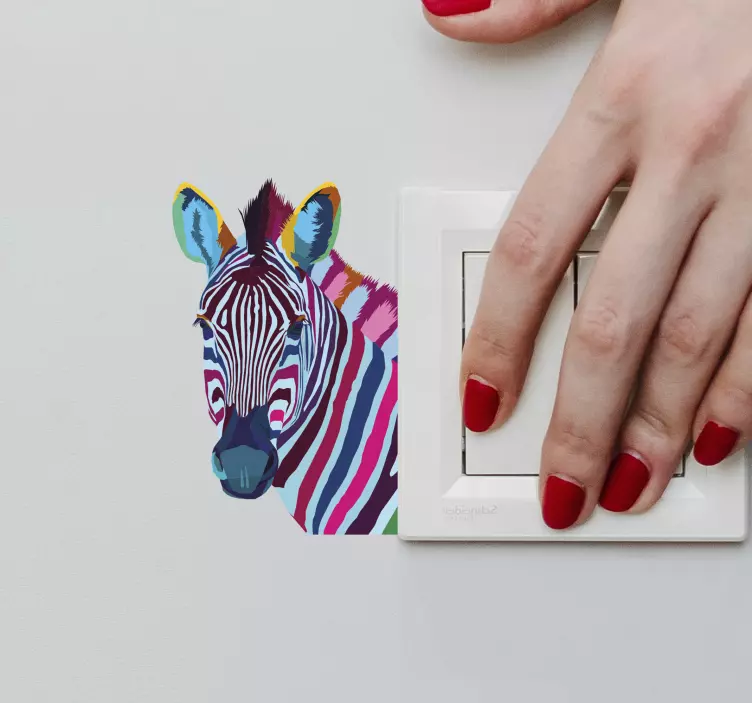 Autocolant zebra pop art light switch - TenStickers
