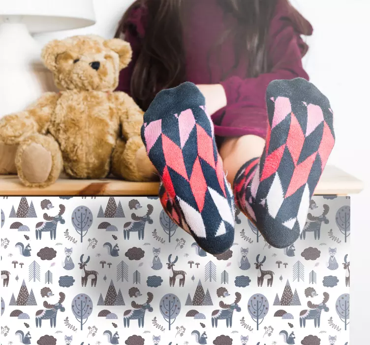 Autocolant pentru mobilier animale nordice - TenStickers