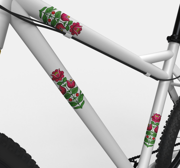 Autocolante biciclete accent floral pentru biciclete - TenStickers
