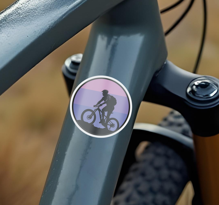 Autocolante biciclete apus de soare violet - TenStickers
