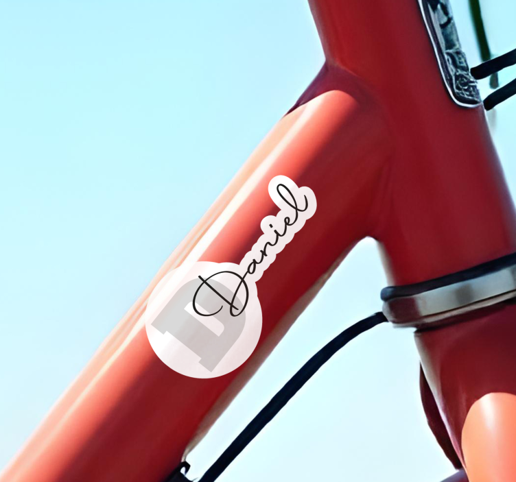 Autocolante Biciclete nume personalizat cu initiala - TenStickers