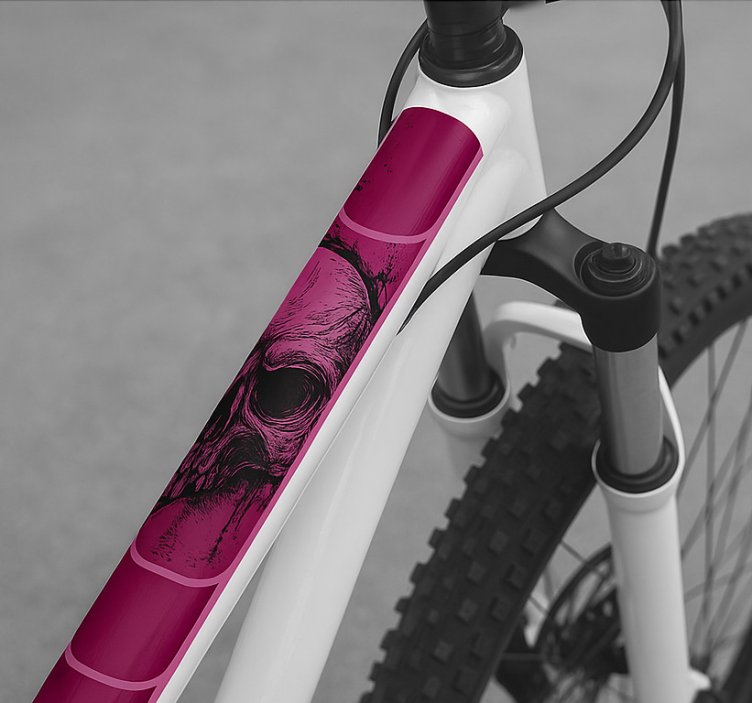 Autocolante biciclete schiță craniu grunge - TenStickers