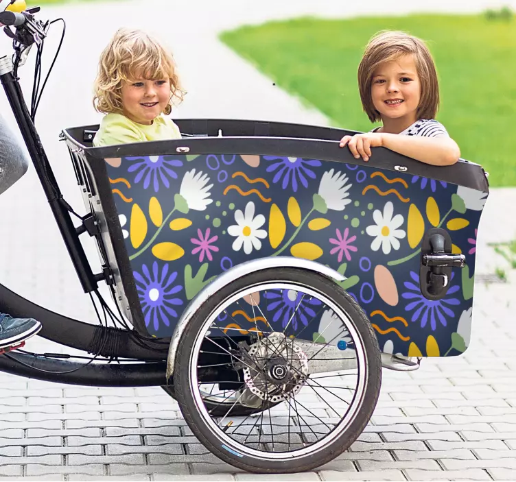 Autocolante biciclete stilul aranjamentului floral - TenStickers