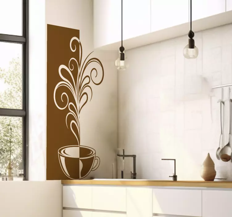 Autocolante bucătărie linii decorative de cafea - TenStickers