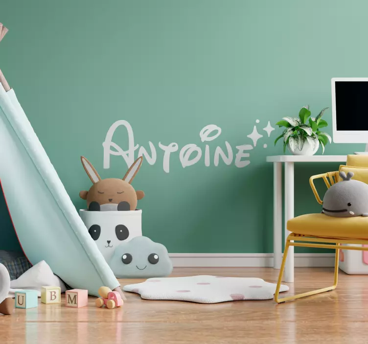 Autocolante camera copii nume cu stele - TenStickers