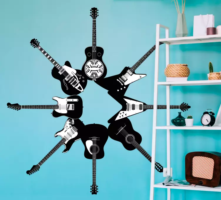 Autocolant chitare în cerc rock - TenStickers