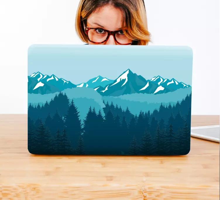 Skin-uri complete pentru laptop peisaj albastru / verde - TenStickers