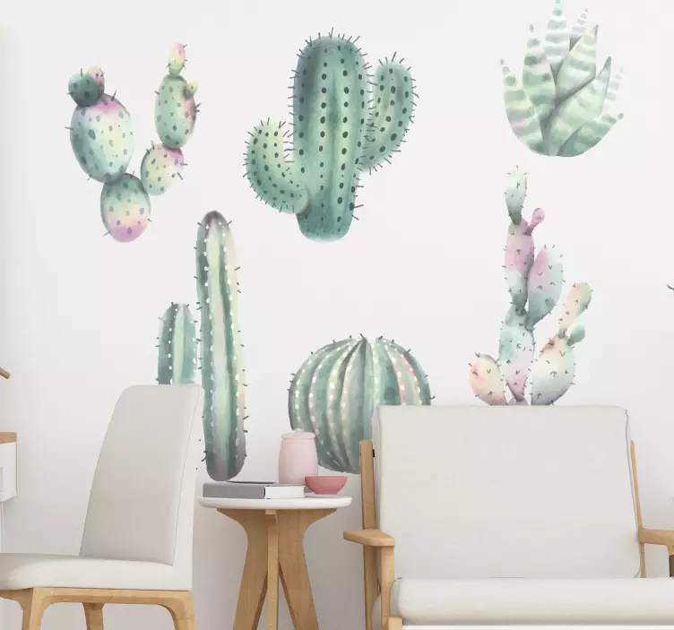 Autocolante de cactus în stil nordic - TenStickers