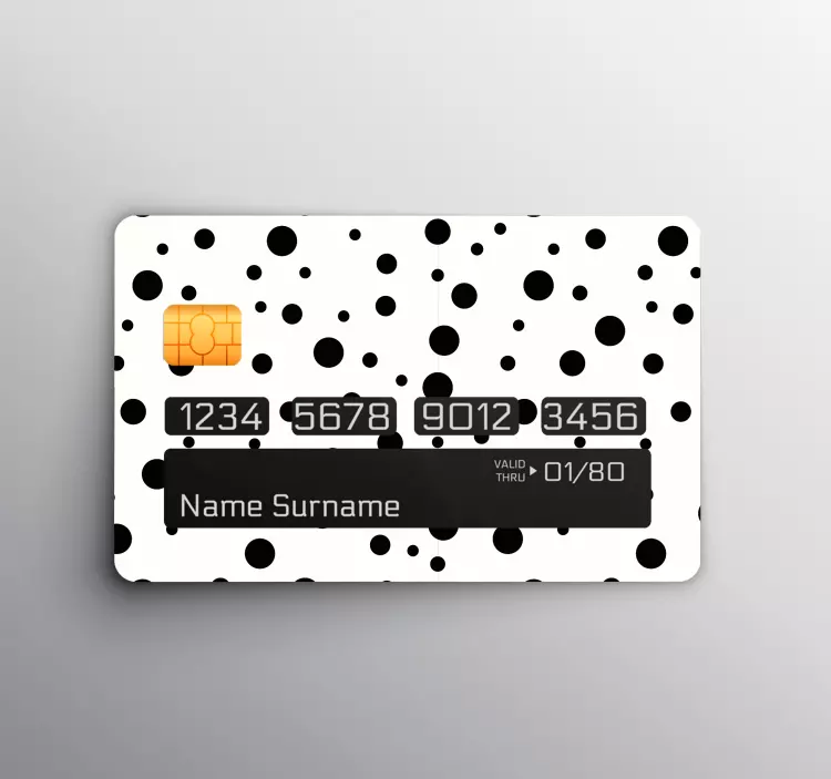 Autocolante de carduri de credit model cu buline negre - TenStickers