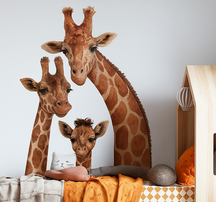Autocolante de perete familie de girafe - TenStickers