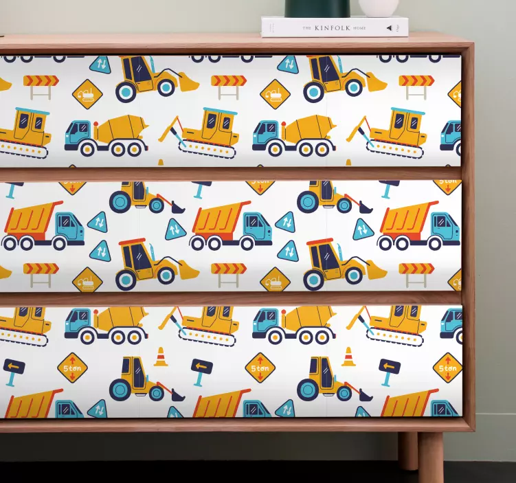 Autocolant pentru mobilier de șantier de desene animate - TenStickers