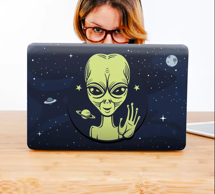 Drăguț copil străin peeking skin-uri pentru laptop - TenStickers