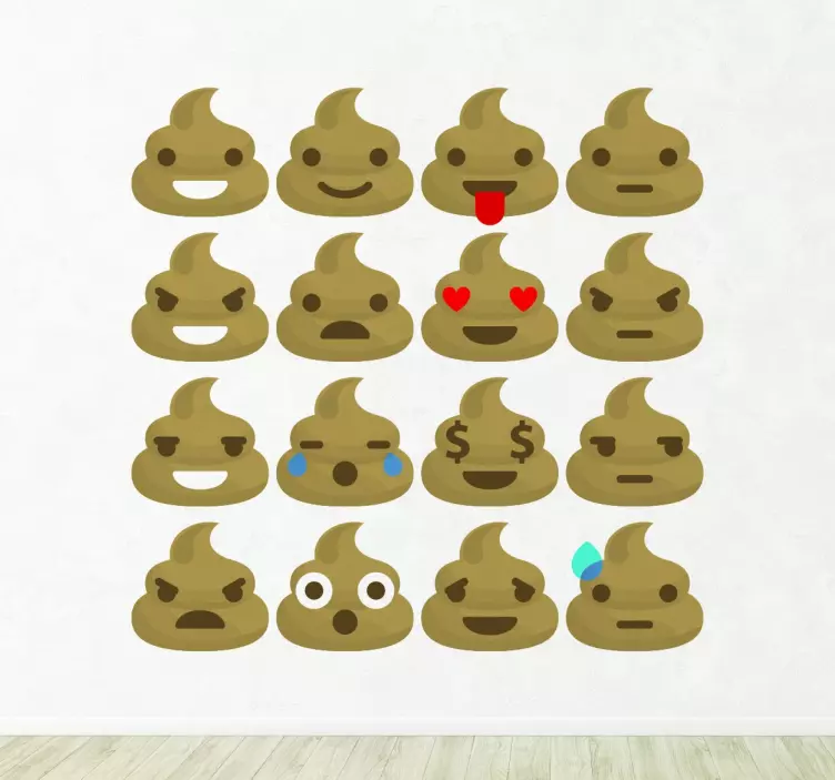 Autocolante emoji pentru excremente - TenStickers