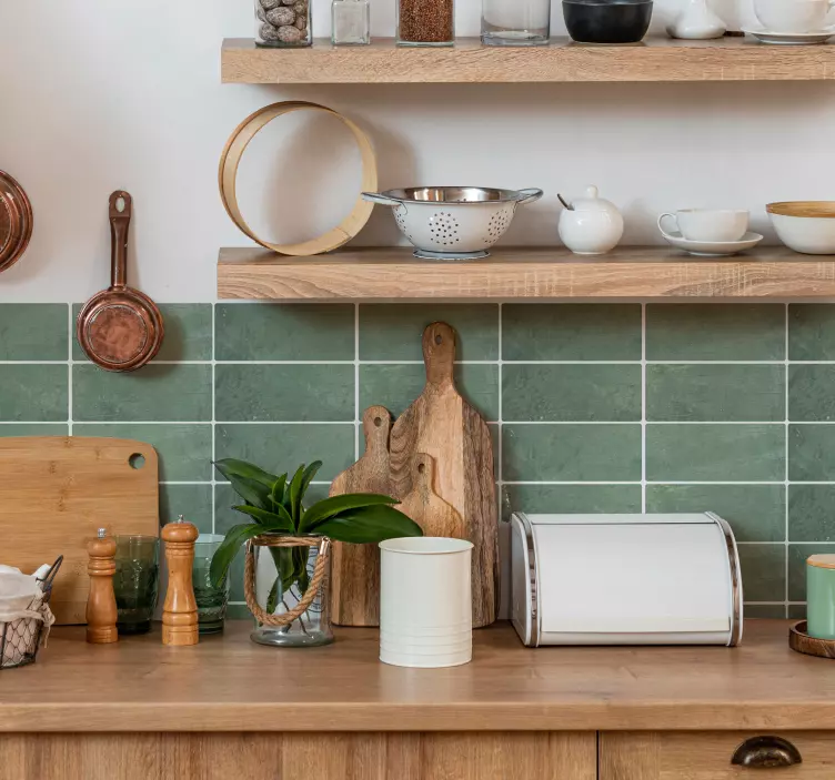 Autocolante gresie/faianta caramizi verzi dreptunghiulare - TenStickers