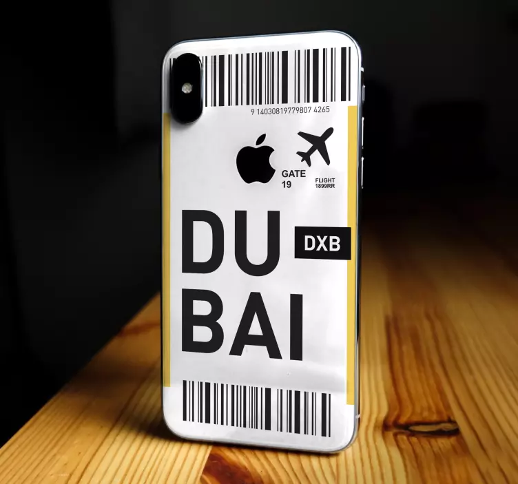 Autocolante iphone bilet de avion dubai - TenStickers