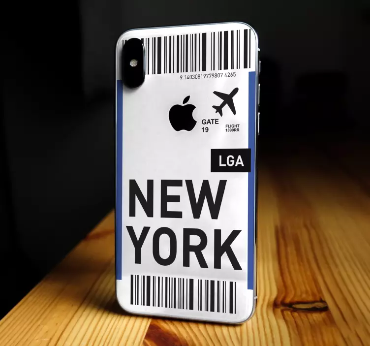 Autocolante iphone bilet de călătorie la new york - TenStickers